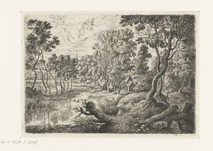 Landscape with a Stream, Six Landscapes (series title) by Lucas van Uden