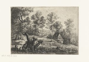 Landscape with a House and a Well (Five Landscapes) by Lucas van Uden