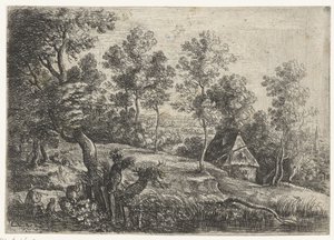Landscape with a House and a Well by Lucas van Uden