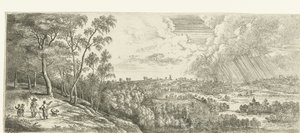 Landscape with a Rain Shower (series title) by Lucas van Uden