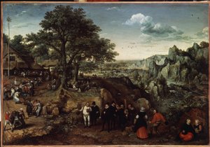 Landscape with a Country Celebration by Lucas van Valckenborch