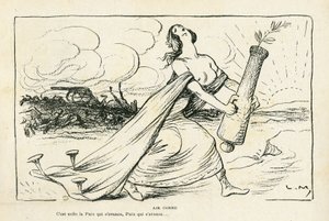 Illustration in Le Rire, 03/05/13 - Familiar Air - Balkans, Guns, Shells, Peace, First World War