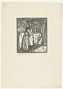 Ruth and Naomi Embracing by Lucien Pissarro