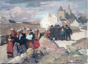 Breton Men and Women by Lucien Simon