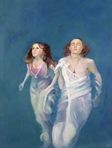 A Boy and Girl Floating