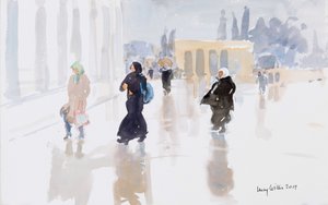 Pilgrims on The Temple Mount, Jerusalem by Lucy Willis