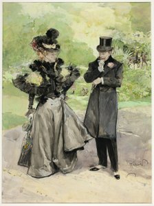 A Man and a Woman in a Park by Luděk Marold
