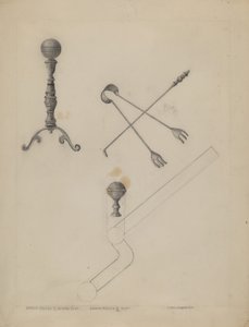 Andiron and Fireplace Set by Ludmilla Calderon