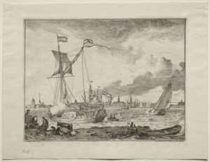 View of Amsterdam with Ships in Foreground, 1701
