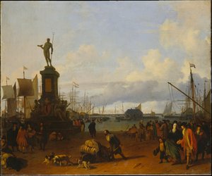 View of the Amsterdam Harbour at the IJ River by Ludolf Backhuysen