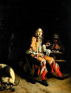 A Hunter Drinking in a Tavern Interior