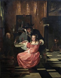 Dutch Interior with Figures by Ludolf de Jongh