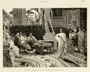 Maecenas listening to Virgil reading Aeneid (illustration) by Ludovico Pogliaghi