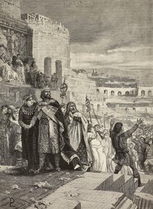 Marriage of Ugo and Marozia, wedding procession in presence of pope by Ludovico Pogliaghi