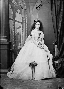 Portrait of a young Roman noblewoman posing in a studio photo