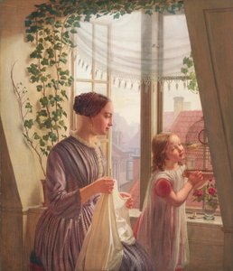 Interior with Mother and Daughter by a Window