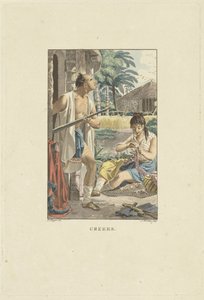 Couple by their hut in the field (Creeks) by Ludwig Gottlieb Portman
