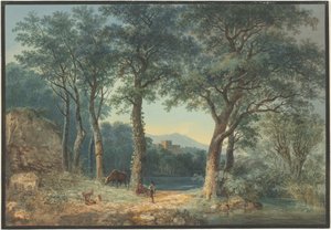 A Wooded Lakeside with an Italianate Villa