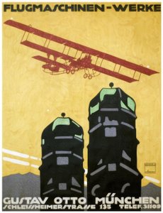 Flying Machines – Works, Gustav Otto Munich by Ludwig Hohlwein