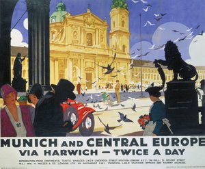 "Munich and Central Europe", LNER poster