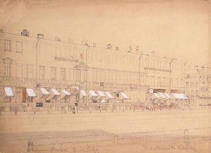 The Demidov Hotel at the Nevsky Prospekt in St. Petersburg, Mid 19th Century