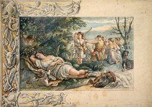 Sleeping Diana with Companions by Ludwig Sigismund Ruhl