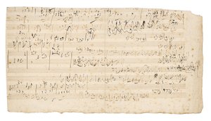 Autograph Music Manuscript, a Sketchleaf for the Slow Movement of the String Quartet in C, Op.59, No.3, the Third "Razumovsky" Quartet, Vienna by Ludwig van Beethoven