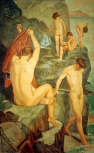 Bathers at the Black Rock by Ludwig von Hofmann