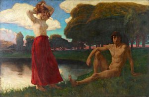 Idyll (Male and Female Half-Nude in the Landscape)