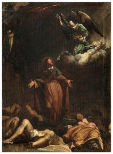 North Transept, Altar of San Rocco (1635-45), San Rocco Gets the Cessation of the Plague (1645)