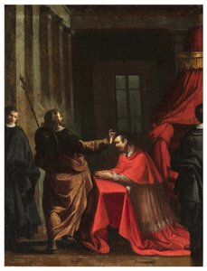 North Transept, Altar of San Rocco 1635-1645, Genovesino 1645, Signatura del Cardinal, Painted Lower Right