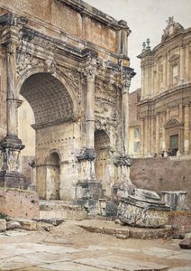 The Arch of Septimius Severus in Rome by Luigi Bazzani