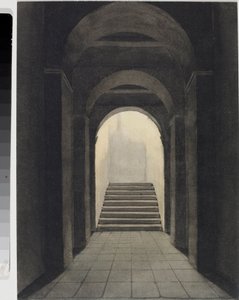 Perspective of corridor at the Capuchins Convent, in Genoa
