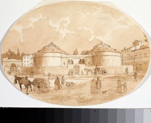 View of Porta al Prato Square in Florence by Luigi Garibbo