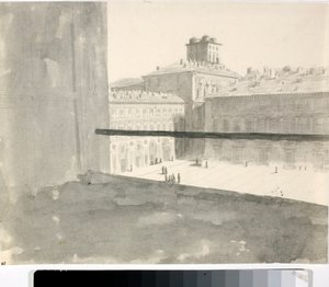 View Over a Square from a Window, Italy by Luigi Garibbo