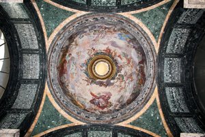 View of the dome of the Cybo Chapel, frescoed by Luigi Garzi, Rome, Basilica di Santa Maria del Popolo by Luigi Garzi