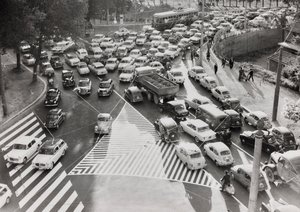 Scene of Traffic on a Street in Rome by Luigi Leoni