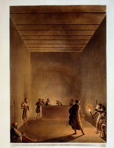 Room and Sarcophagus of Great Pyramid of Giza, Engraving from "Views" of Luigi Mayer by Luigi Mayer