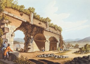 European Travellers in Front of the Temple of Diana in Ephesus