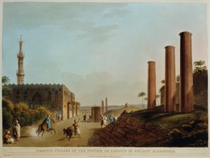 Granite columns from the ancient portico in Alexandria by Luigi Mayer