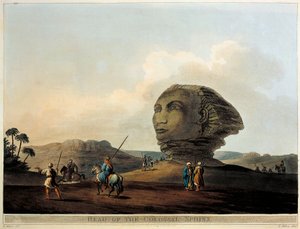 Sphinx Head in Egypt from Views in Egypt by Luigi Mayer, Engraving by Luigi Mayer