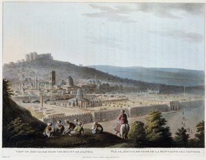 View of Jerusalem taken from Mount of Olives - engraving