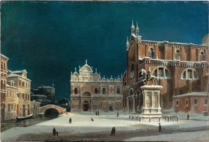 A Nocturnal View of Campo dei Santi Giovanni e Paolo