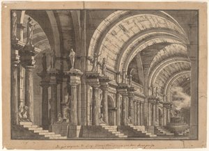 A Monumental Vaulted Hall with a Smoking Altar