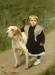 Young Child and a Big Dog