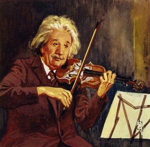 Albert Einstein playing the violin