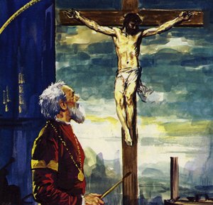 Titian painted many pictures for King Phillip II of Spain, including his famous Crucifixion