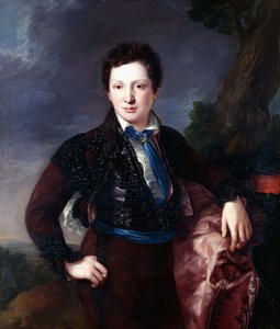 Portrait of Don Matias Edmundo Tirel y Gomez de las Casas, the Future Second Marquis of Ulagares and Viscount of Castel Ruiz, Standing Three-Quarter Length Dressed as a Majo
