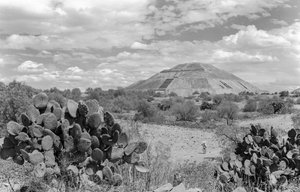 Mayan monumental pyramid, Yucatan peninsula, 1936