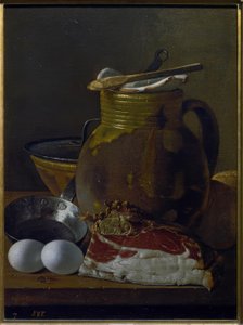 Still Life with Ham, Eggs, and Vessels